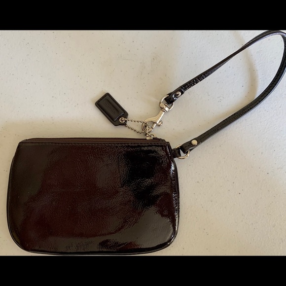 Coach Wristlet Mahogany Brown Patent Leather - Picture 2 of 7